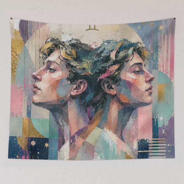 Item preview, Gemini Zodiac Sign Painting – Celestial Twins designed and sold by GalleryKauffeld.