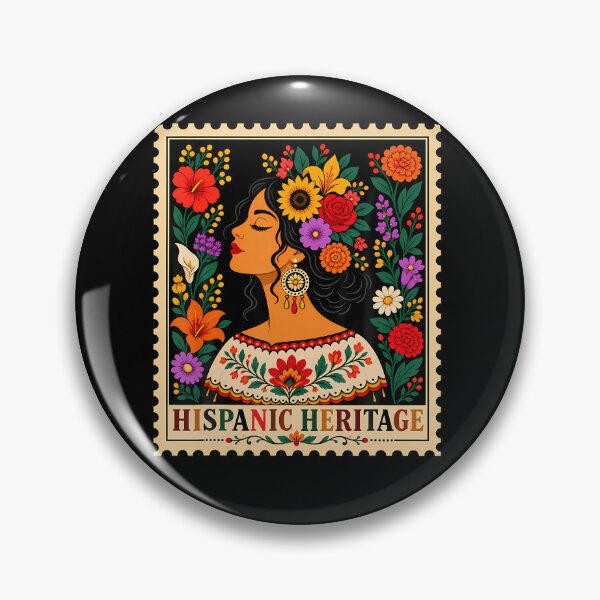 Item preview, Hispanic Heritage Month Flowers Stamp Latin American Women designed and sold by Pider-Vampire.