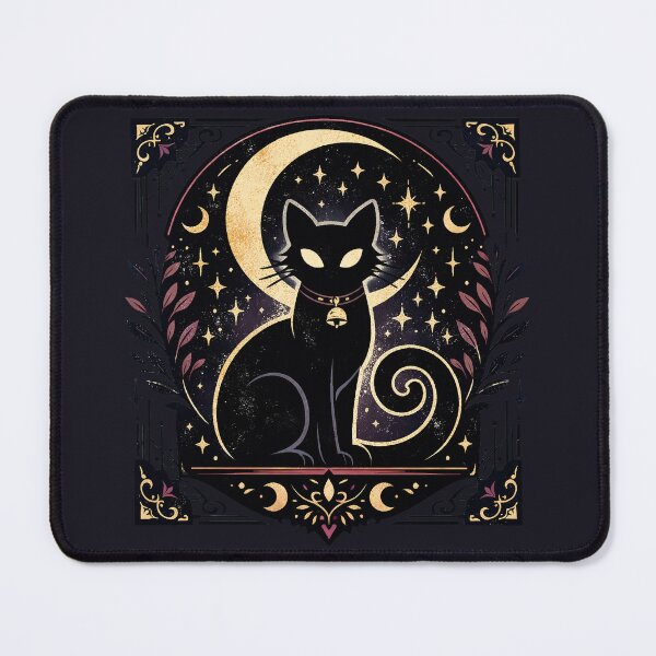 Item preview, Midnight Black Cat | Gothic Celestial Moon Illustration designed and sold by Meivelle.