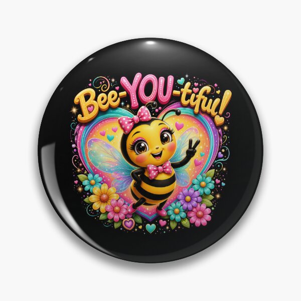 Item preview, Bee-YOU-tiful - Cute Kawaii Bumble Bee & Rainbow Heart Positivity designed and sold by Be Free Effect.
