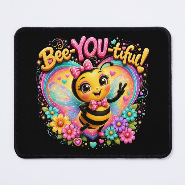 Item preview, Bee-YOU-tiful - Cute Kawaii Bumble Bee & Rainbow Heart Positivity designed and sold by Be Free Effect.