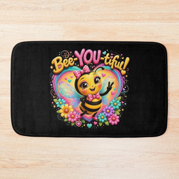 Item preview, Bee-YOU-tiful - Cute Kawaii Bumble Bee & Rainbow Heart Positivity designed and sold by Be Free Effect.