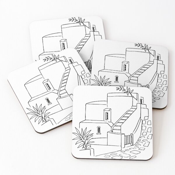 Item preview, A Little Cycladic Village – Minimal Line Art designed and sold by izannart.