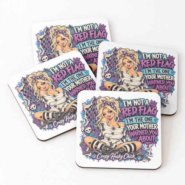 Item preview, I’m Not a Red Flag, I’m the One Your Mother Warned You About | Retro Blonde Pin-Up designed and sold by Crazyhuskychick.
