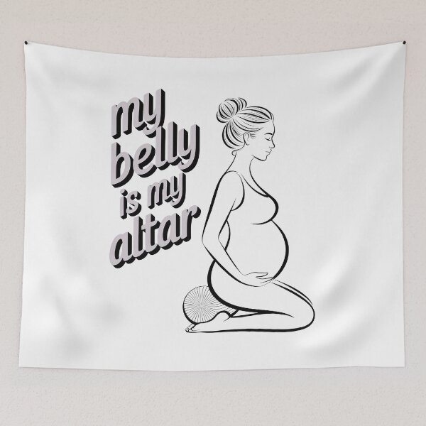 Item preview, My Belly Is My Altar Black White 3D Design designed and sold by 108stillness.