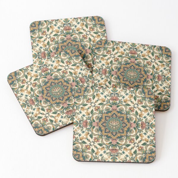 Item preview, Bohemian Teal and Gold Lotus Bloom Art designed and sold by adlkh.