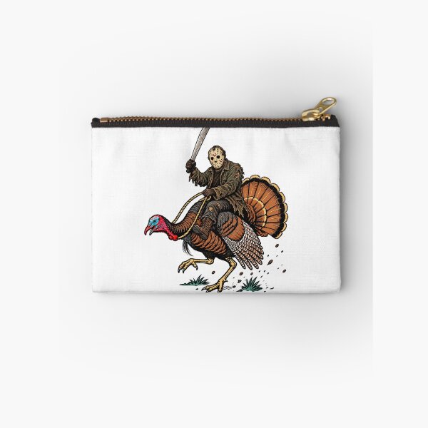 Item preview, Jason Voorhees Riding Turkey Thanksgiving Horror Graphic designed and sold by DYALEEZ-XCR.