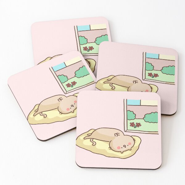 Item preview, Cat Sleeping Relaxed on Cushion by Window designed and sold by Chunu Doodles.