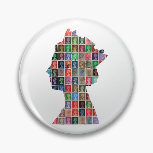 Item preview, The Queen (used) stamp collage (small) designed and sold by iolaire.