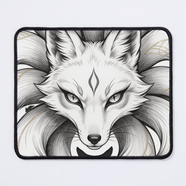 Item preview, Minimalist Kitsune: Nine-Tailed Fox Fine Line Tattoo Art designed and sold by GodsMonsterss.