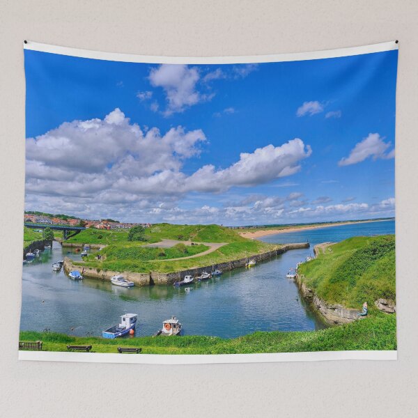 Item preview, Picturesque Seaton Sluice Harbour at high tide designed and sold by Violaman.