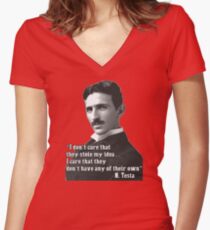 Tesla Women's Fitted V-Neck T-Shirt