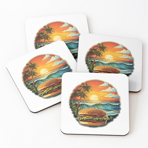 Item preview, Cheeseburger Paradise Tropical Fun Sticker designed and sold by justina-gooding.