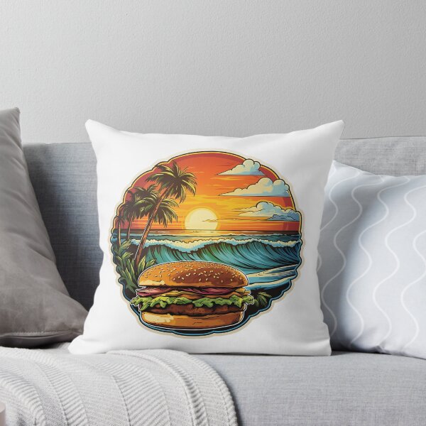 Item preview, Cheeseburger Paradise Tropical Fun Sticker designed and sold by justina-gooding.