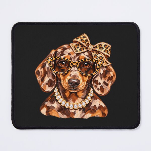 Item preview, Glam Dog Leopard Print Bow Glasses Bling Fashion Art designed and sold by AmiGraph.