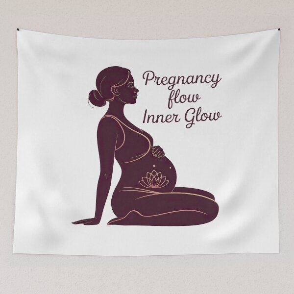 Item preview, Pregnancy Flow Inner Glow Gold Copper Silhouette designed and sold by 108stillness.