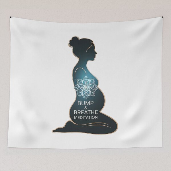 Item preview, Bump And Breathe Meditation Glowing Teal Mandala designed and sold by 108stillness.