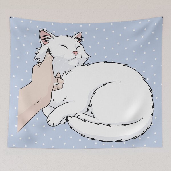 Item preview, Cartoon White Cat designed and sold by Krameri Creations.