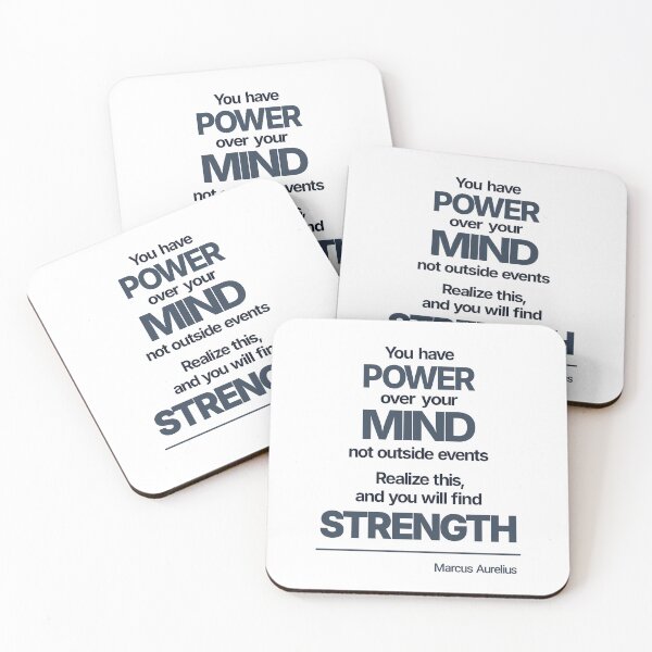 Item preview, You Have POWER Over Your Mind - Marcus Aurelius - Stoic Minimalist Quote - Dark Version designed and sold by Stoic Core.