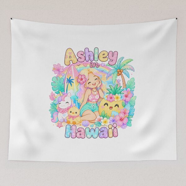 Item preview,  Ashley Name Gift Rainbow Kawaii Hawaii Pastel Summer designed and sold by TheChalkyFox.