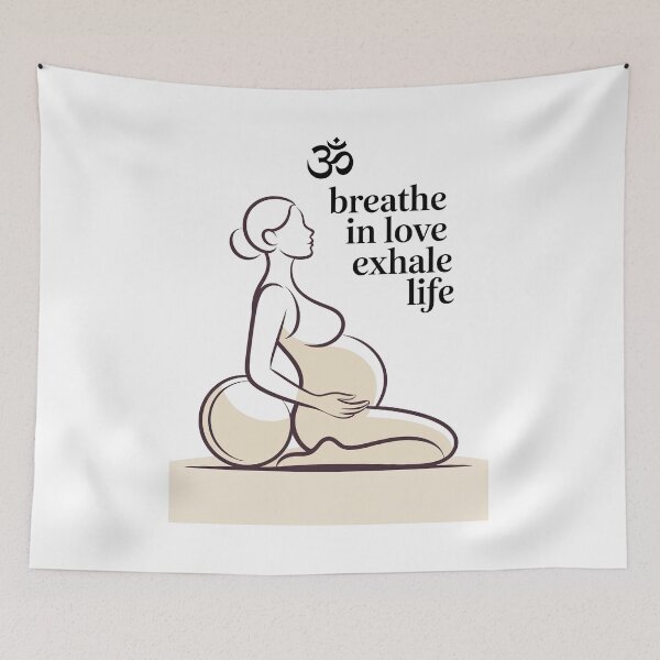 Item preview, Breathe In Love Exhale Life Maroon Beige Om designed and sold by 108stillness.