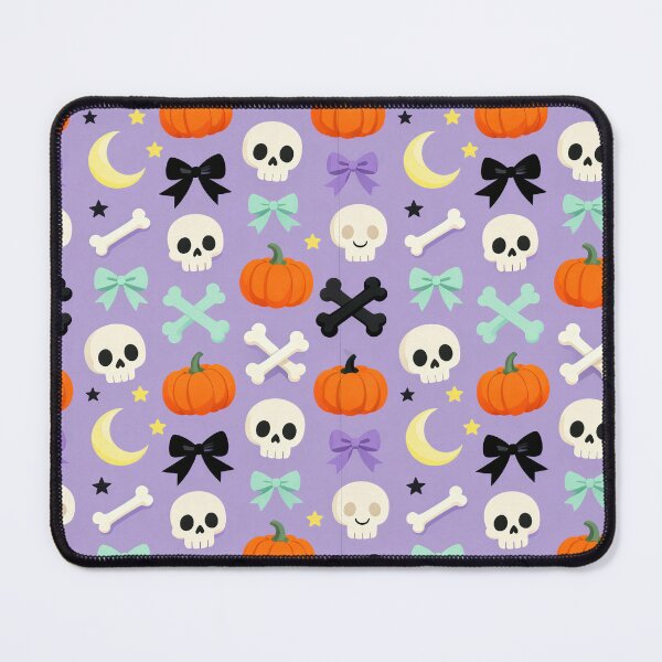 Item preview, Pastel Goth Skull Pumpkin Bow Pattern designed and sold by Mimoshi ⭐⭐⭐⭐⭐.