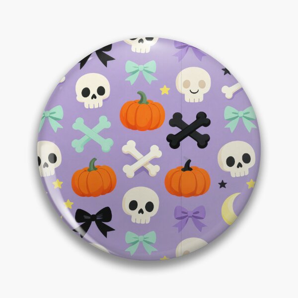 Item preview, Pastel Goth Skull Pumpkin Bow Pattern designed and sold by Mimoshi ⭐⭐⭐⭐⭐.