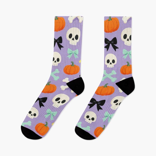 Item preview, Pastel Goth Skull Pumpkin Bow Pattern designed and sold by Mimoshi ⭐⭐⭐⭐⭐.