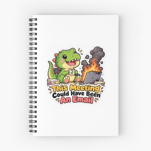 Item preview, Survived Another Meeting That Should Have Been An Email Cute Dino Sticker designed and sold by SlapHappyArt.