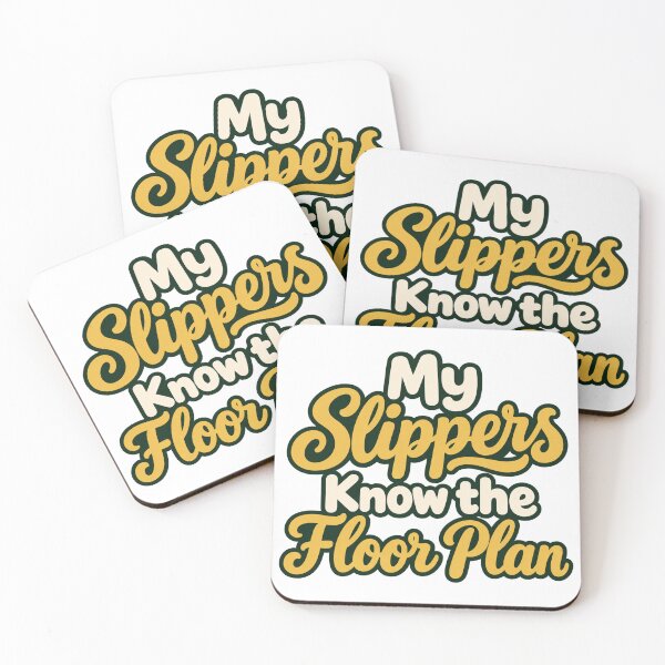 Item preview, Slippers Know the Floor Plan Cozy Script Type designed and sold by Bikivuno.