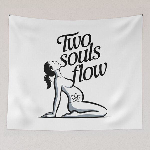 Item preview, Two Souls Flow Black Gray Lotus Belly Sketch designed and sold by 108stillness.