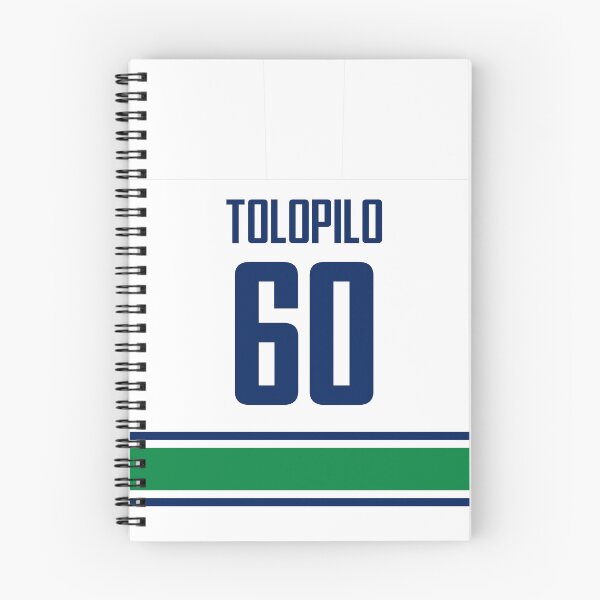 Artikelvorschau, Vancouver Canucks Nikita Tolopilo Auswärtstrikot Handyhülle entworfen und verkauft von IAmAlexaJericho.