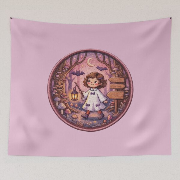 Item preview, Enchanted Forest Lantern Girl Halloween Bedding designed and sold by Azurart2.