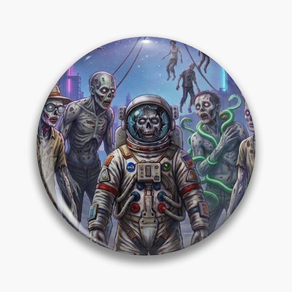 Item preview, Surreal Zombie Spaceman in Cosmic Neon Wasteland designed and sold by Rain-Road.