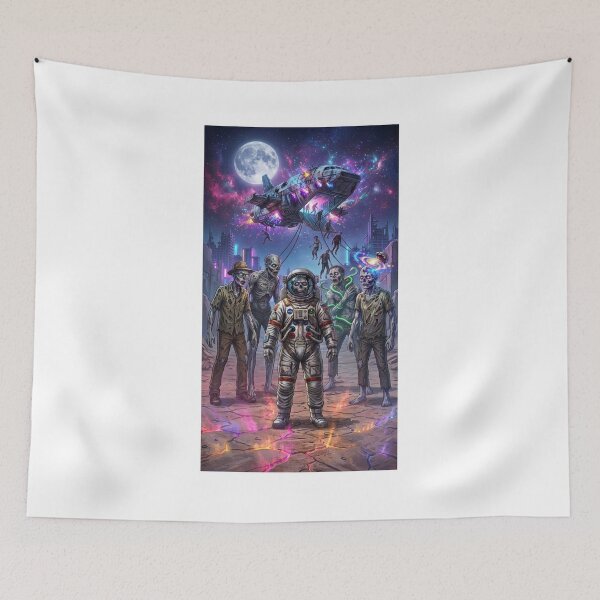 Item preview, Surreal Zombie Spaceman in Cosmic Neon Wasteland designed and sold by Rain-Road.