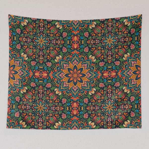 Item preview, Ornate Amber and Teal Lotus Kaleidoscope Art designed and sold by adlkh.