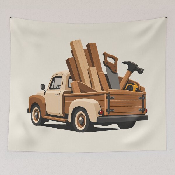 Item preview, Carpenter Pickup Truck Woodworking designed and sold by karamram.