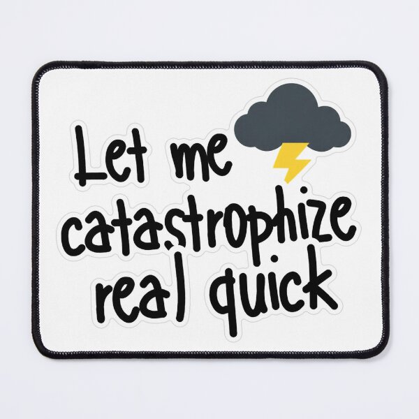 Item preview, Let Me Catastrophize Real Quick Doodle Sticker designed and sold by MindfulMischief.