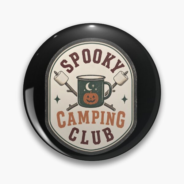 Item preview, Spooky Camping Club Vintage Autumn Emblem Badge designed and sold by BernoNickel.