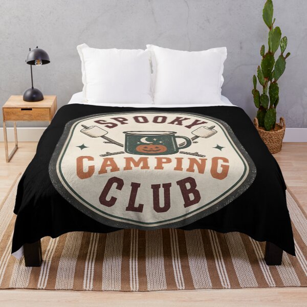 Item preview, Spooky Camping Club Vintage Autumn Emblem Badge designed and sold by BernoNickel.