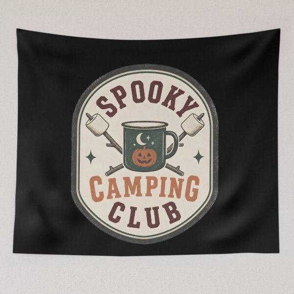 Item preview, Spooky Camping Club Vintage Autumn Emblem Badge designed and sold by BernoNickel.
