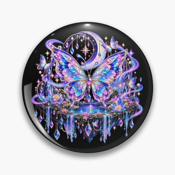 Item preview, Enchanted Crystal Butterfly – Mystical Moonlight designed and sold by TroviTutto.