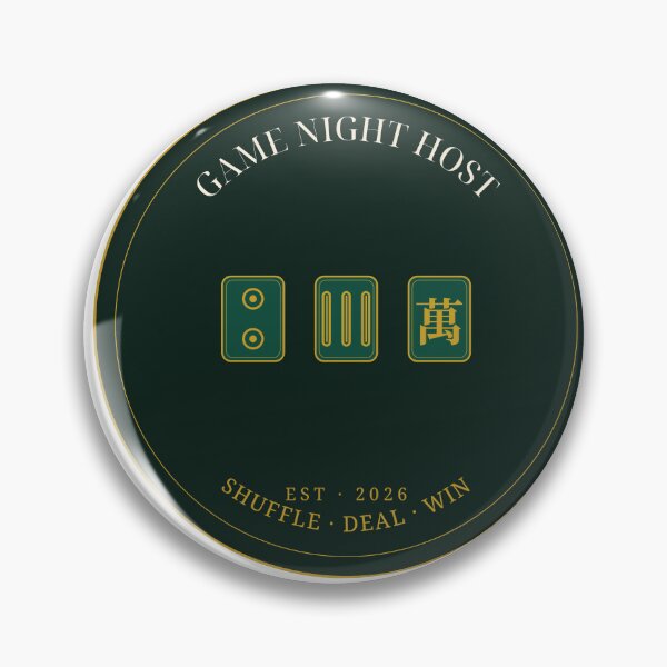 Item preview, Mahjong Game Night Host Shirt, Shuffle Deal Win Badge Tee designed and sold by thestevebro.