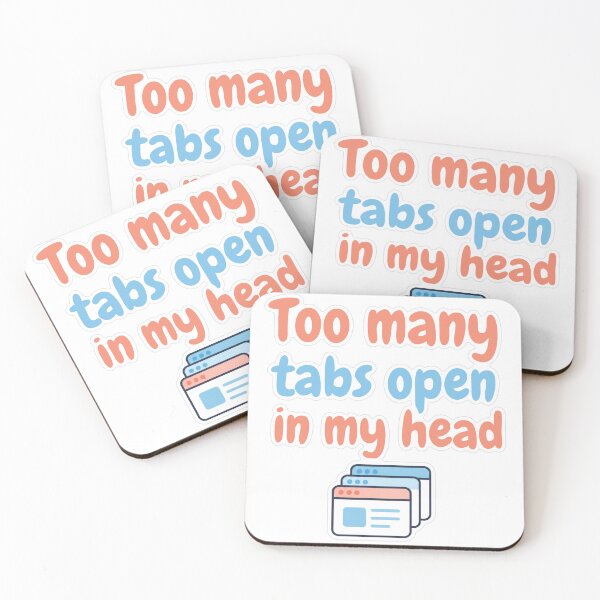 Item preview, Too Many Tabs Open Pastel Sticker designed and sold by MindfulMischief.