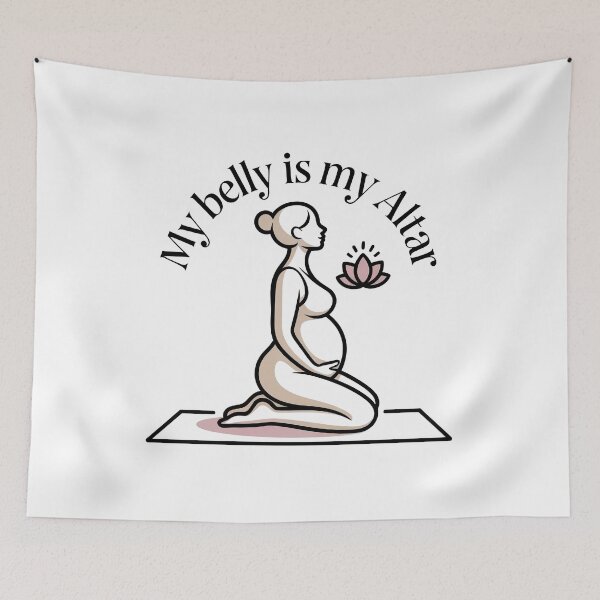 Item preview, My Belly Is My Altar Radiating Pink Lotus Design designed and sold by 108stillness.