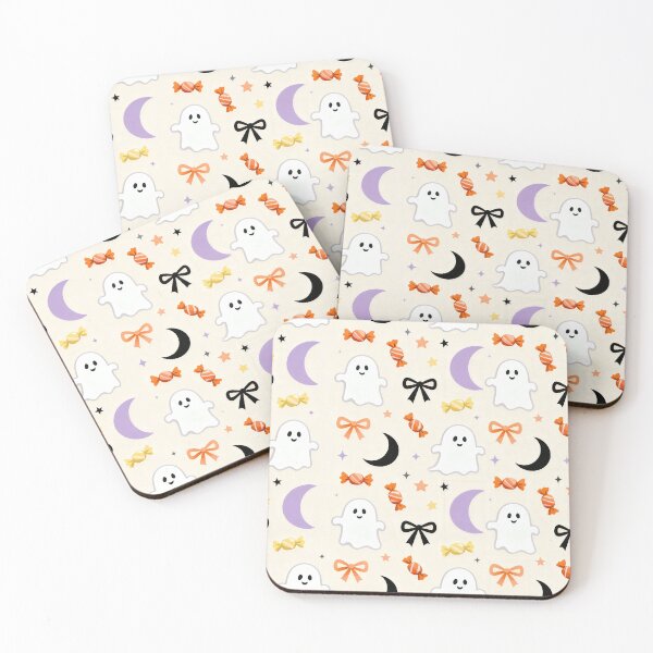 Item preview, Cute Ghost Candy Moon Halloween Pattern designed and sold by Mimoshi ⭐⭐⭐⭐⭐.