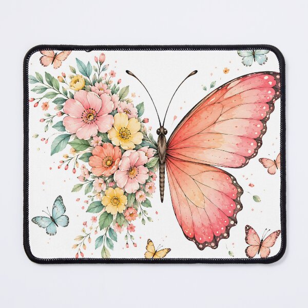 Item preview, Fearless Watercolor Floral Butterfly Illustration designed and sold by Pure Craft.