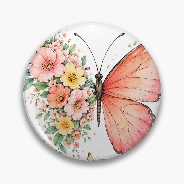 Item preview, Fearless Watercolor Floral Butterfly Illustration designed and sold by Pure Craft.