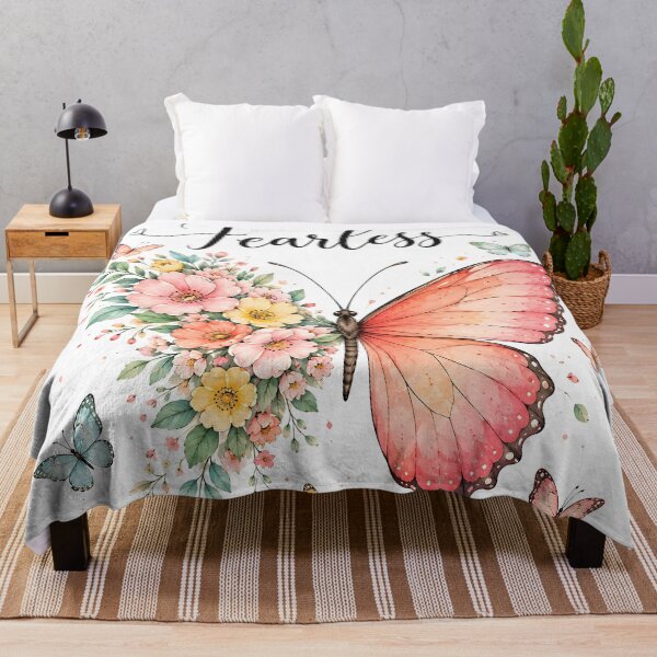 Item preview, Fearless Watercolor Floral Butterfly Illustration designed and sold by Pure Craft.