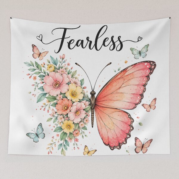 Item preview, Fearless Watercolor Floral Butterfly Illustration designed and sold by Pure Craft.